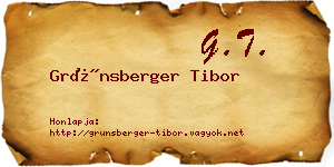 Grünsberger Tibor névjegykártya